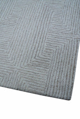 Custom Made White Beige Modern Style Hand Tufted Wool Area Rug