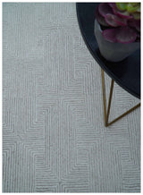 Custom Made White Beige Modern Style Hand Tufted Wool Area Rug