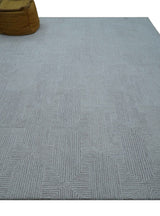 Custom Made White Beige Modern Style Hand Tufted Wool Area Rug