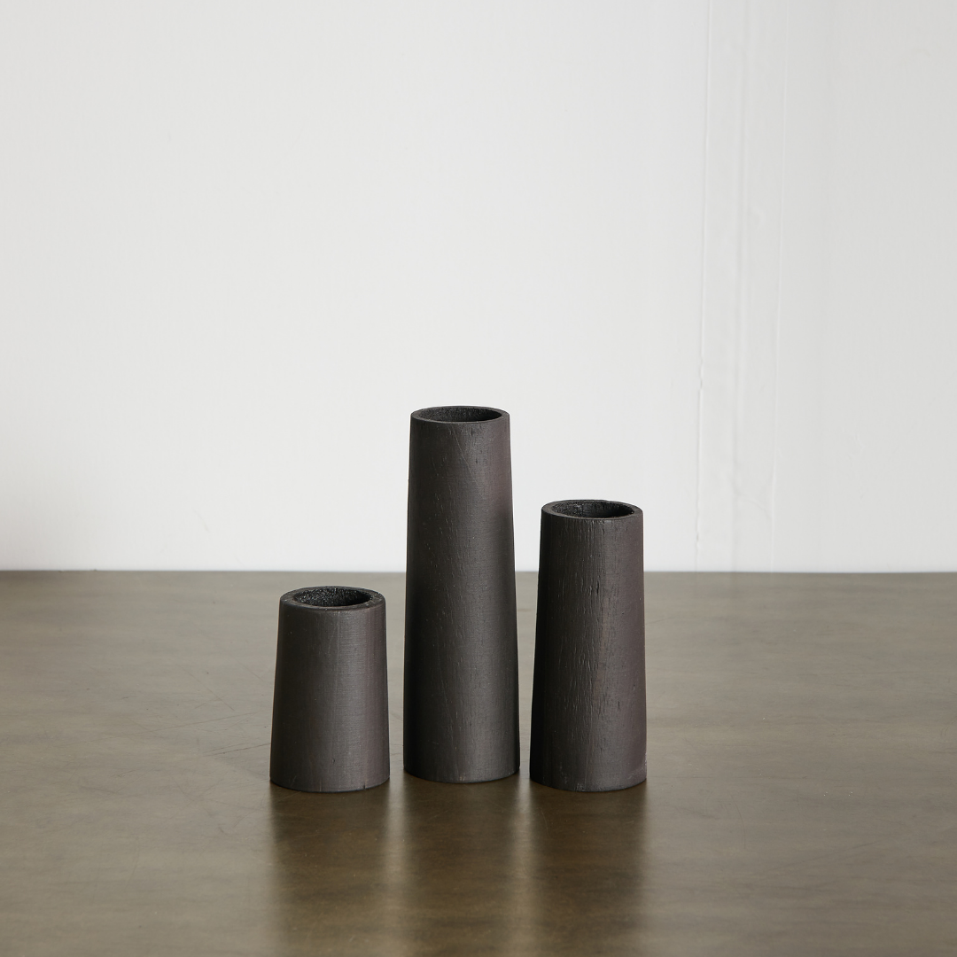 Cylinder Eucalyptus Wood Tealight Candle Holder-Décor Collection-Parc Decor