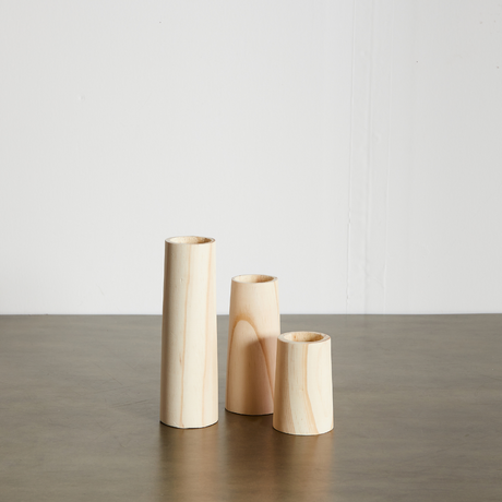 Cylinder Eucalyptus Wood Tealight Candle Holder-Décor Collection-Parc Decor