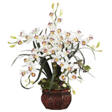 Cymbidium w/Decorative Vase Silk Arrangement-Arrangement-Parc Decor