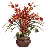 Cymbidium w/Decorative Vase Silk Arrangement-Arrangement-Parc Decor