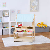 Cypress Wooden Market Stand – Pretend Play Shop for Kids with Storage-Indoor-Parc Decor