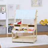 Cypress Wooden Market Stand – Pretend Play Shop for Kids with Storage-Indoor-Parc Decor