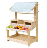 Cypress Wooden Market Stand – Pretend Play Shop for Kids with Storage-Indoor-Parc Decor