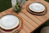 Daisy Raffia Placemat, Colorful Woven tabletop-Placemats-Parc Decor