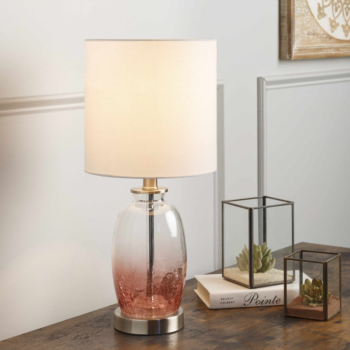 Dalvey Rustic Brown Cylindrical Table Lamp-Lighting-Parc Decor