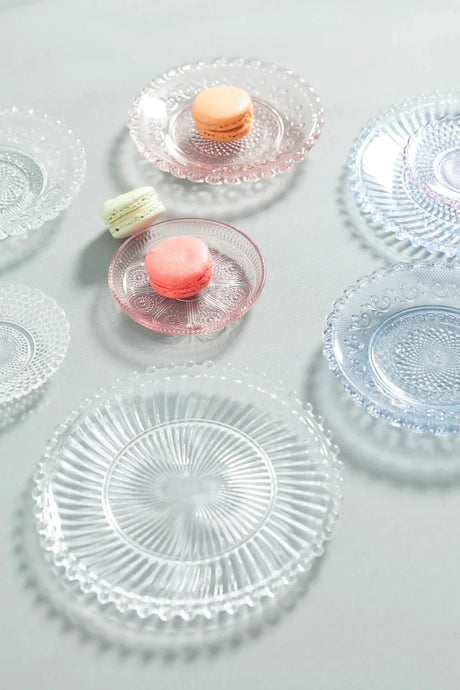 Danielle Ribbed Glass Plate-Trays-Parc Decor
