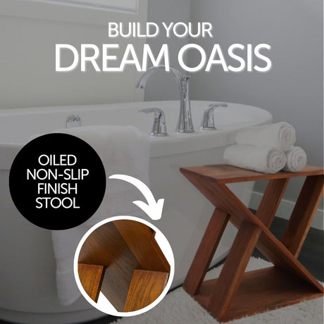 Danish Teak Slatted Stool
