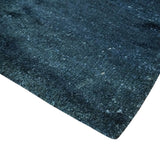 Dark Blue 2x3 Hand Knotted Solid Blue Rug made with Art Silk | N6623-Area Rug-Parc Decor