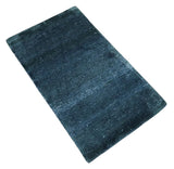 Dark Blue 2x3 Hand Knotted Solid Blue Rug made with Art Silk | N6623-Area Rug-Parc Decor