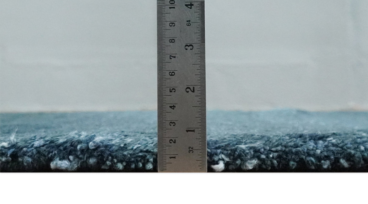 Dark Blue 2x3 Hand Knotted Solid Blue Rug made with Art Silk | N6623-Area Rug-Parc Decor