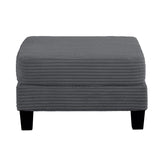Dark Gray 3 Piece Set Comfy Sofa Couch 3-Seater & Loveseat Sofa with Storage Ottoman for Living Room with USB, Side Pockets, Pillows included