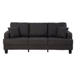 Dark Gray 3-Piece Sofa Set with Storage Ottoman & USB Charging