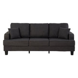 Dark Gray 3-Piece Sofa Set with Storage Ottoman & USB Charging
