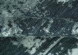 Dark Teal, Gray and Silver Modern Abstract Hand Knotted 5x8 wool Area Rug