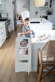 Date CocoMelon 3-in-1 Kitchen Tower for Kids – Step Stool & Chalkboard Learning Helper
