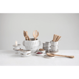 Debossed Glazed Stoneware Planter-Planters-Parc Decor