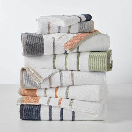 Decorative Cotton Stripe Bath Towel Set - Noelle Collection