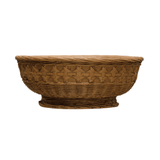 Decorative Debossed Cement Bowl / Planter, Woven Design-Planters-Parc Decor