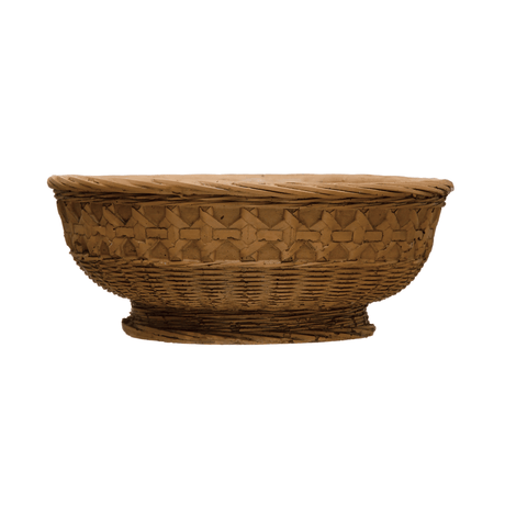 Decorative Debossed Cement Bowl / Planter, Woven Design-Planters-Parc Decor