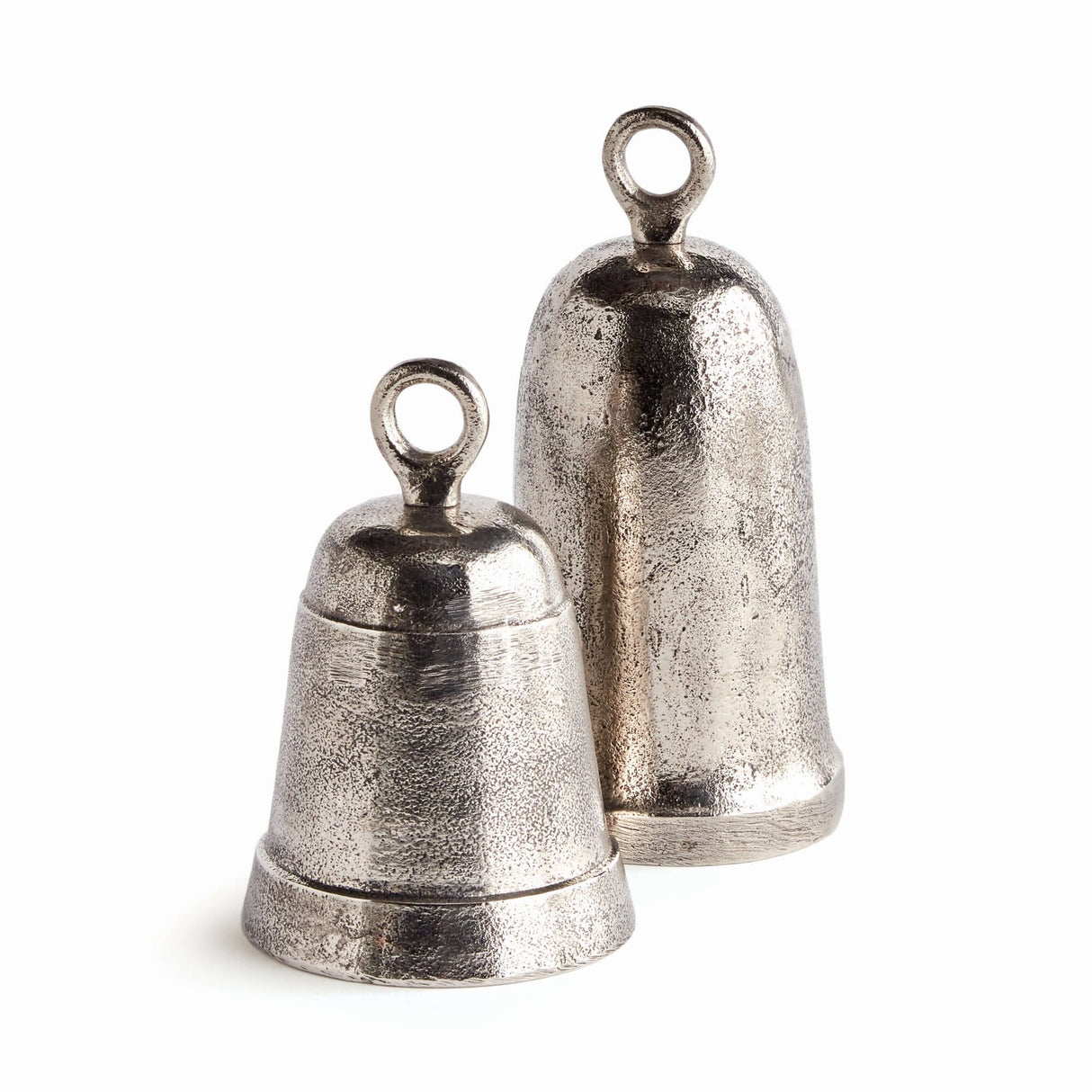 Decorative Functional Bells with Antique Silver Finish (Set of 2)-Bells-Parc Decor