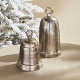 Decorative Functional Bells with Antique Silver Finish (Set of 2)-Bells-Parc Decor