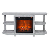 Decorative Modern 48" TV Stand with 18" Insert Electric Fireplace