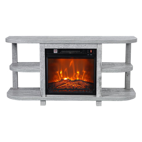 Decorative Modern 48" TV Stand with 18" Insert Electric Fireplace