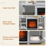 Decorative Modern 48" TV Stand with 18" Insert Electric Fireplace