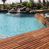 Denali Oiled Teak Outdoor Interlocking Tiles-Floor Tile-Parc Decor
