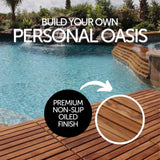 Denali Oiled Teak Outdoor Interlocking Tiles-Floor Tile-Parc Decor