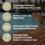 Denali Oiled Teak Outdoor Interlocking Tiles-Floor Tile-Parc Decor