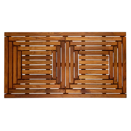 Denver Oiled Double Framed Teak Shower and Bath Mat-Bath Mat-Parc Decor