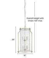 Desiree 6-Light 18"w Pendant Foyer Hanging Light Fixture Silver Ridge Grey Finish by Progress