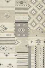 Dhurrie Beige Modern Tribal Pattern Wool Area Rug