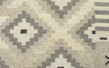 Dhurrie Beige Modern Tribal Pattern Wool Area Rug