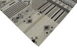 Dhurrie Beige Modern Tribal Pattern Wool Area Rug