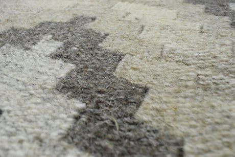 Dhurrie Beige Modern Tribal Pattern Wool Area Rug