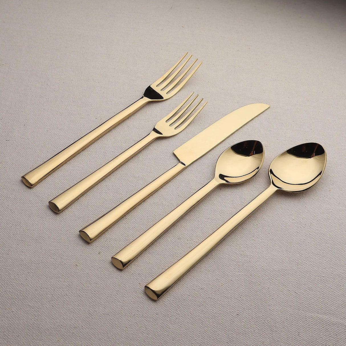 Diana PVD Flatware, 5 Pc. Place Setting-flatware set-Parc Decor