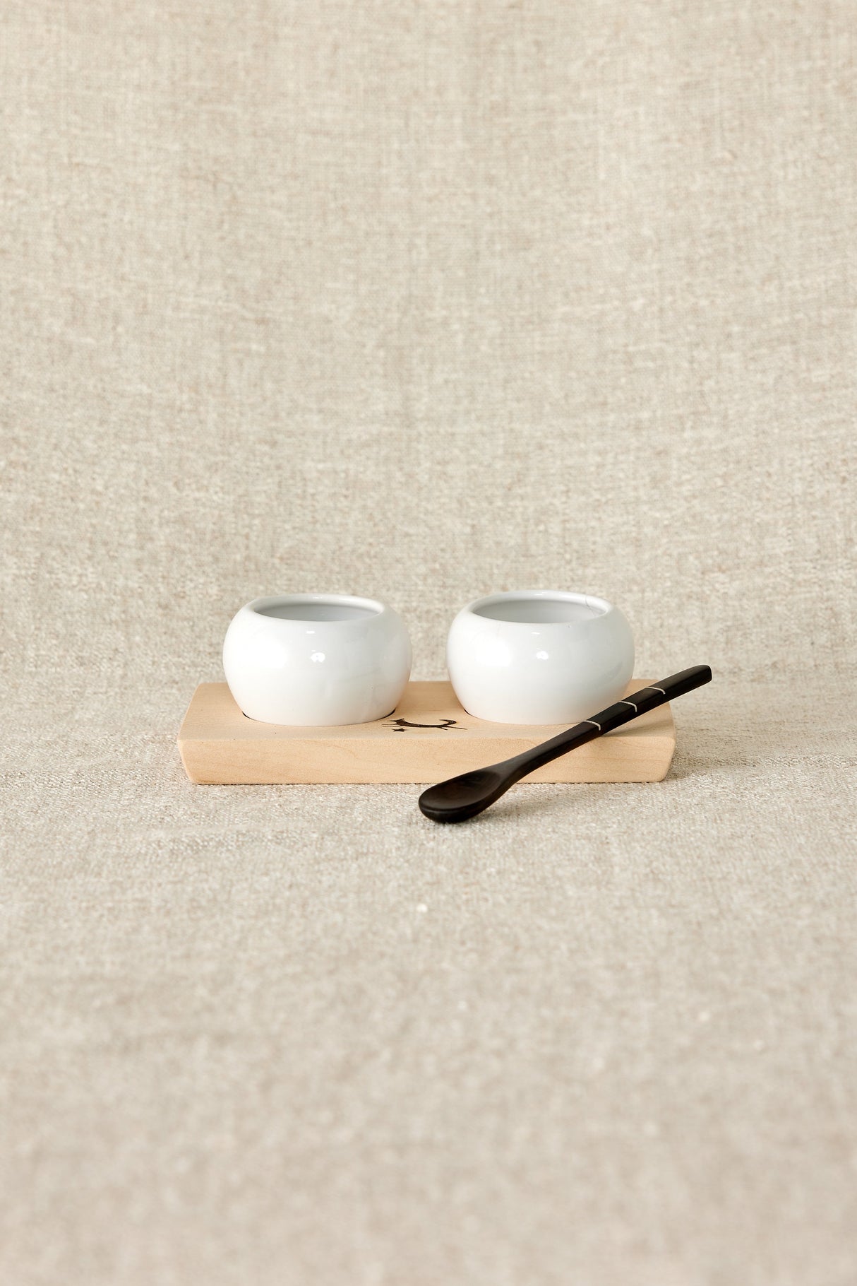 Dipping & Spice Wooden and Ceramic Bowl Pair-Entertaining & Serving-Parc Decor