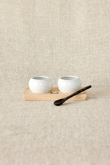 Dipping & Spice Wooden and Ceramic Bowl Pair-Entertaining & Serving-Parc Decor
