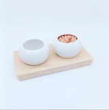 Dipping & Spice Wooden and Ceramic Bowl Pair-Entertaining & Serving-Parc Decor