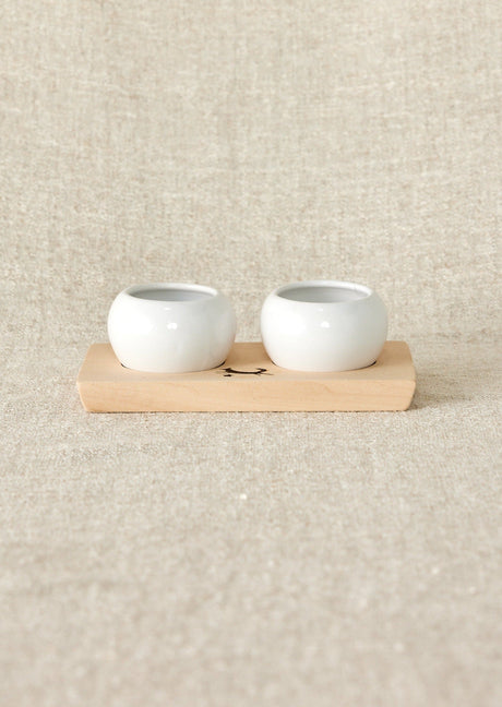 Dipping & Spice Wooden and Ceramic Bowl Pair-Entertaining & Serving-Parc Decor