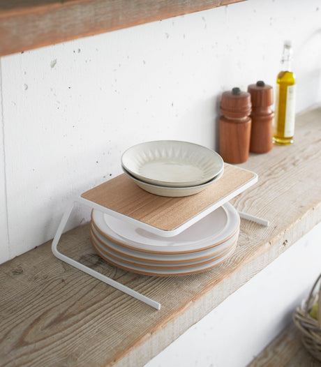 Dish Riser - Small - Steel + Wood