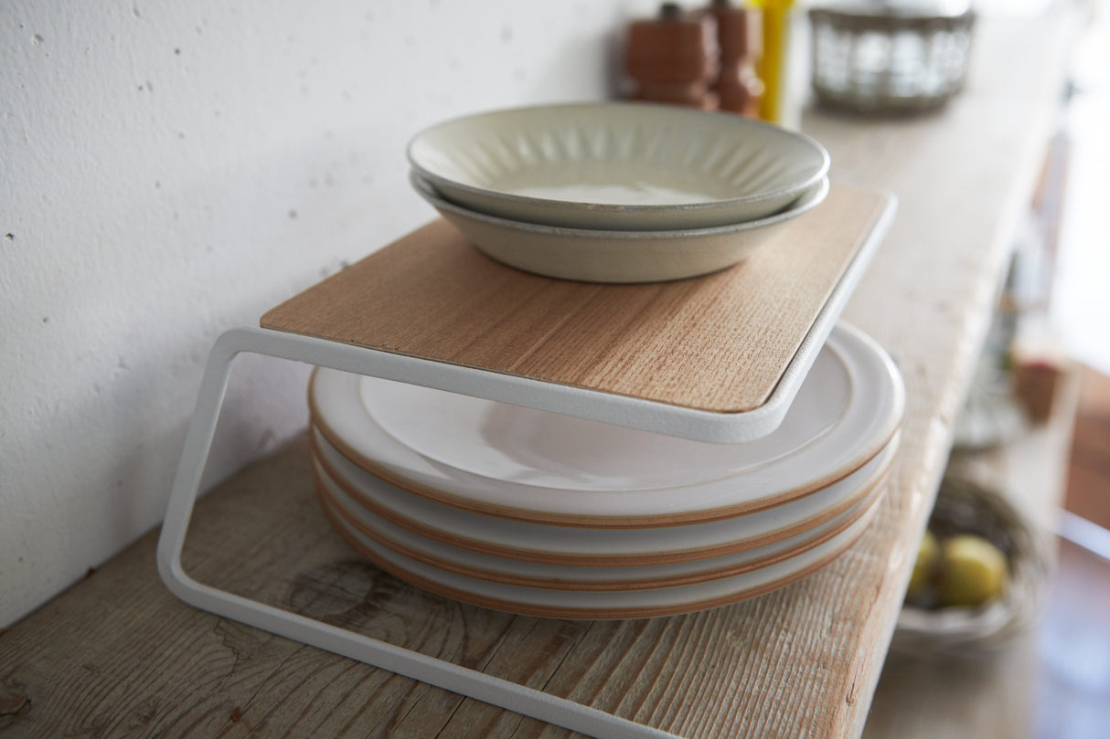 Dish Riser - Small - Steel + Wood