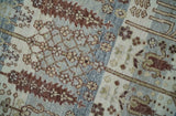 Distress Finish Tree of life Gray, Ivory, Brown and Olive Traditional Floral Hand knotted 8x10 wool Area Rug