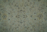 Distress Finished Beige, Silver and Charcoal 8x10 Traditional Wool Rug
