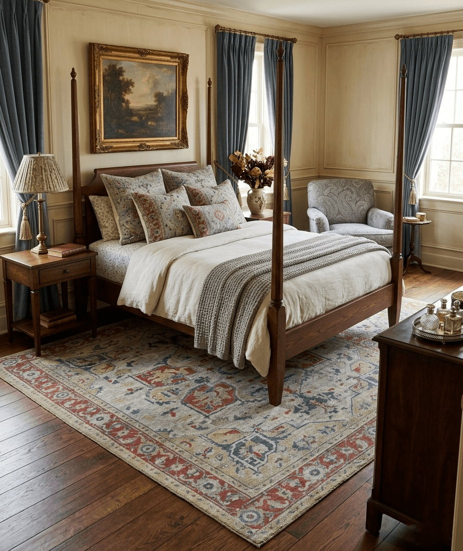 Distressed finished Beige and Brown Traditional Heriz Hand Knotted Wool Area Rug